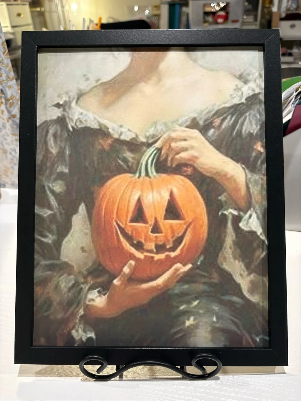 Vintage Dark Academia Halloween Decor – Jack-o'-Lantern Framed 8x10 Print Set